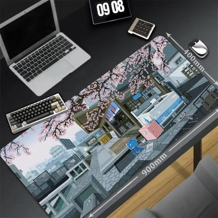 Tapis de Table en caoutchouc naturel XXL, grand jeu, antidérapant, Pixel Sence, mignon, pour Gamer, 