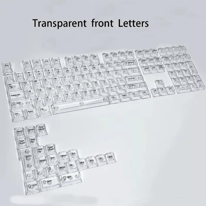 Clavier mécanique Cherry Profile, touches PC transparentes, rétroéclairées RGB, disposition ISO pers