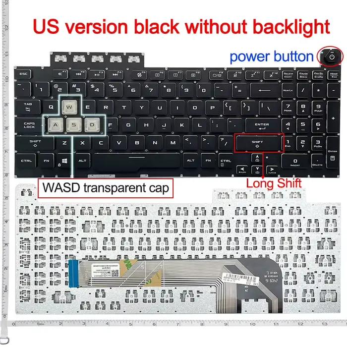 Nouveau clavier d'ordinateur portable US/RU rétro-éclairage pour ASUS TUF Gaming FA506 FA506H FA506I