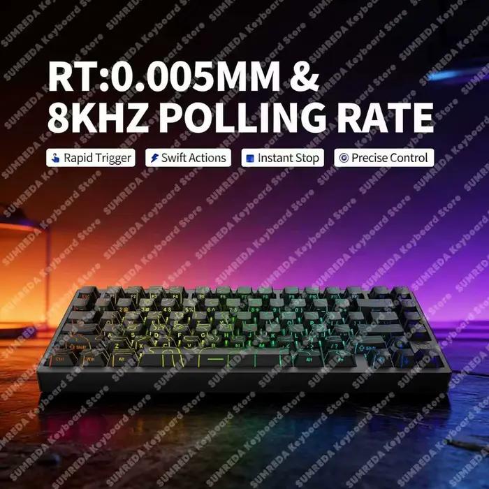 IROK MG75 PRO MG75 Max clavier mécanique de jeu magnétique RT0.001mm 8K 0.125ms retard aluminium rvb