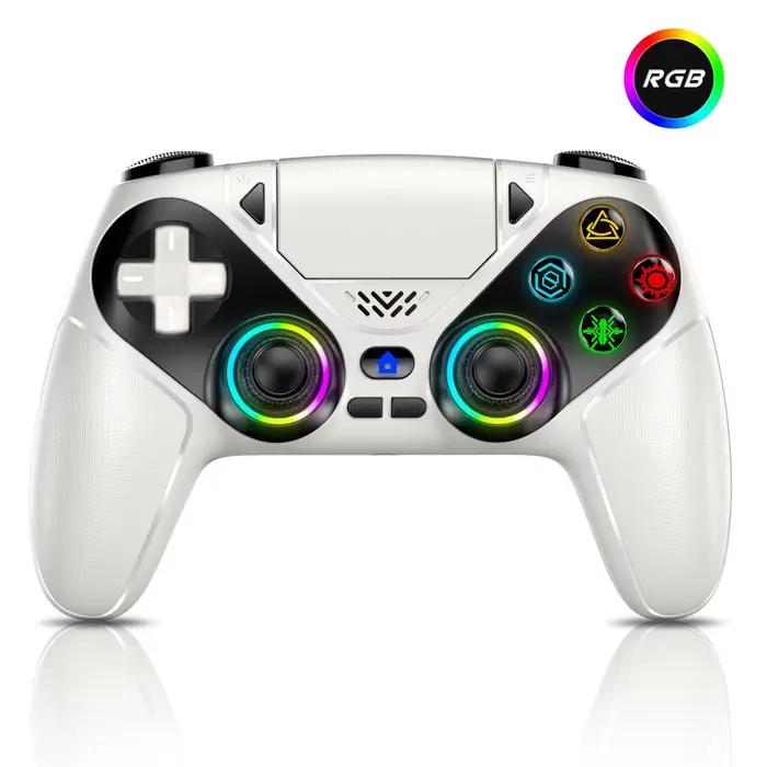 Manettes de jeu sans fil Bluetooth avec lumières RGB pour Playstation 5 PS5/PS5 Pro/Slim/PC, joystic
