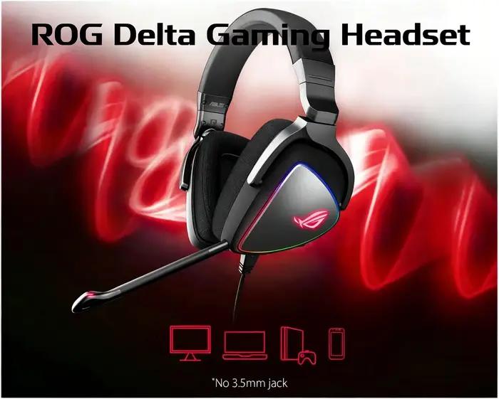Casque de jeu ASUS RGB QUAD-DAC 7.1 canaux USB, casque supra-auriculaire pour PC, PS4, PS5, Xbox One