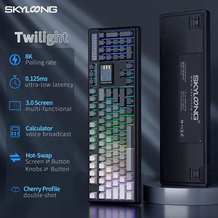SKYLOONG GK104 Pro Clavier mécanique sans fil, clavier 100 % personnalisé, rétroéclairage RGB, touch