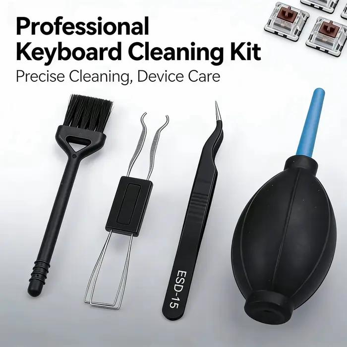 Kit de nettoyage de clavier 4 en 1, ensemble d'outils de nettoyage de clavier mécanique multifonctio