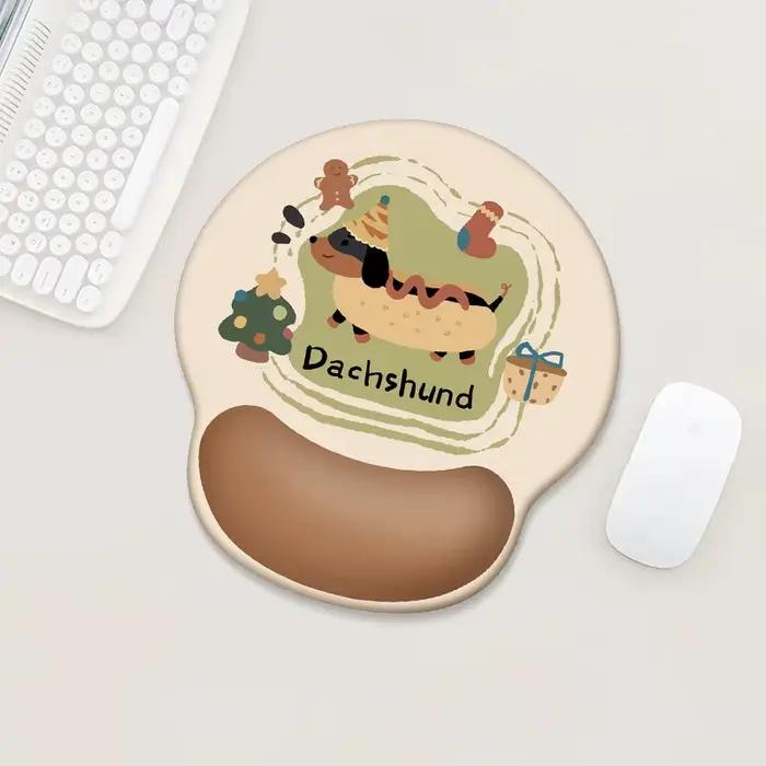 Tapis de souris mignon en forme d'animal de dessin animé, doux et confortable, avec support pour le 