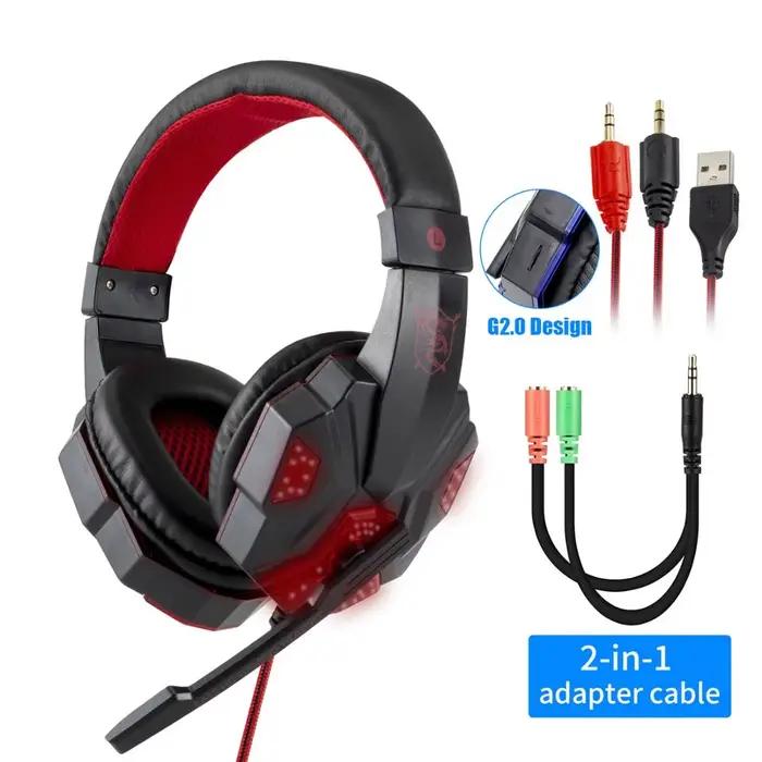 casque audio Casque de jeu stéréo Surround pour PS4 PC X box ordinateur réglable Gamer casque filair