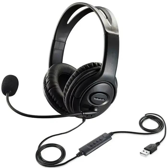 Ensembles de sauna à suppression de bruit filaire USB, casque supra-auriculaire avec micro, casque p