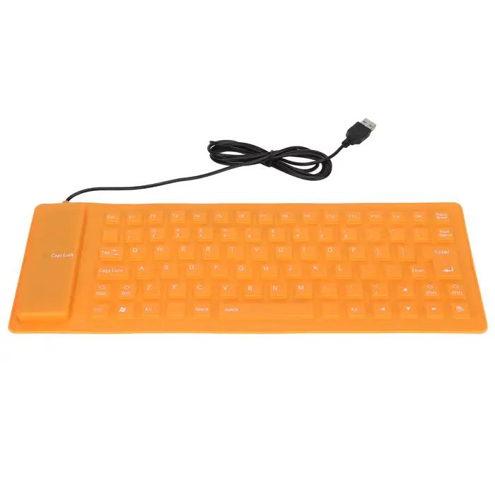 Clavier en Silicone, clavier enroulable, bouton muet, filaire USB, léger, Portable, différentes coul