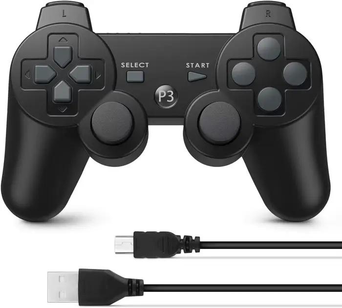 Contrôleur sans fil pour PS3 avec vibration à double moteur, capteur de mouvement à six axes, câble 