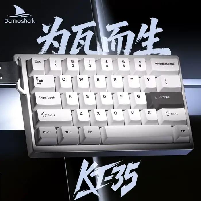 Clavier de jeu filaire Darmoshark KT35 à interrupteurs magnétiques, disposition 35 %, boîtier en alu
