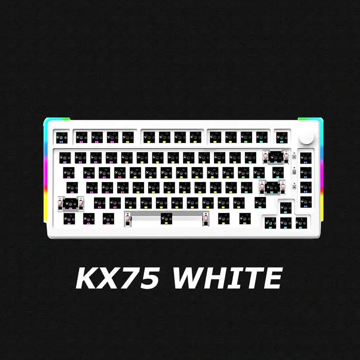 MAIMOOO KX75 75 % Kit de clavier Échange à chaud Transparent Rétroéclairé entièrement RVB 2,4 GHz/ B