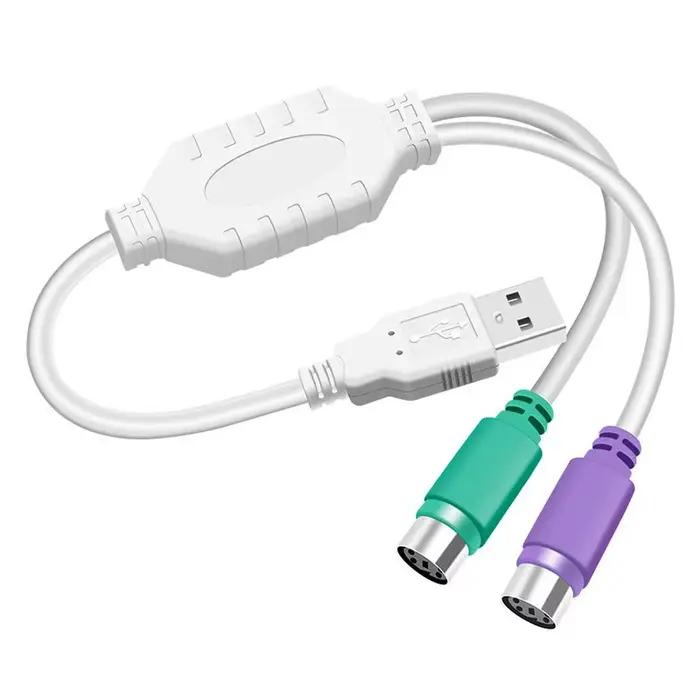Adaptateur USB mâle vers PS2 femelle ; stable et sans délai ; pour interface souris et clavier