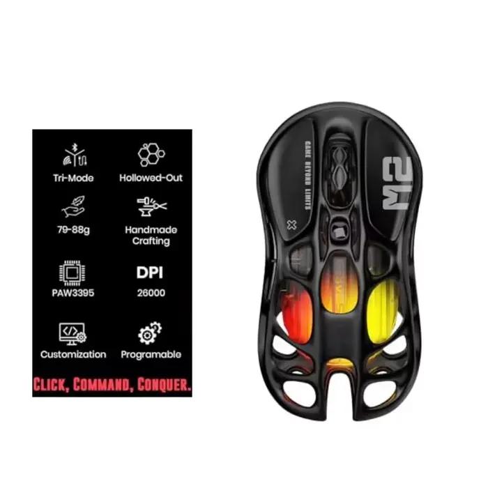 Souris de jeu sans fil GravaStar Mercury M2 M1, alliage, 26000 DPI, capteur PAW3395DM, design léger 