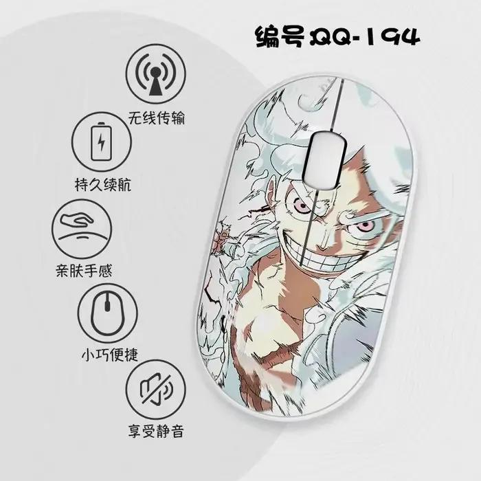 Souris sans fil One Piece Anime Luffy Zoro Tony Chopper, souris silencieuse portable pour ordinateur