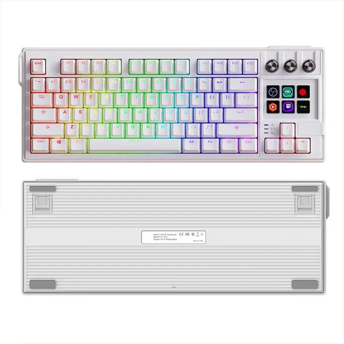 MRSVI K1 PRO visuel LCD AI clavier 80% clavier mécanique de jeu Macro axe rouge filaire câble détach