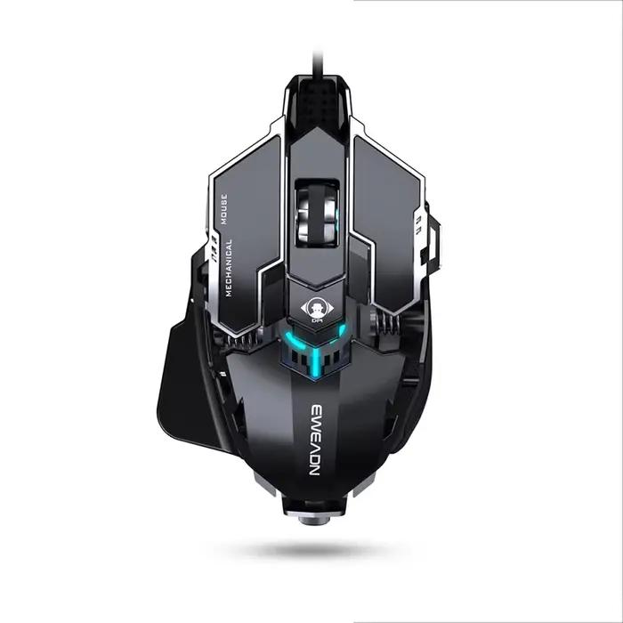 Souris de jeu mécanique en métal filaire ergonomique rvb rétro-éclairé souris de jeu 12800 DPI optiq