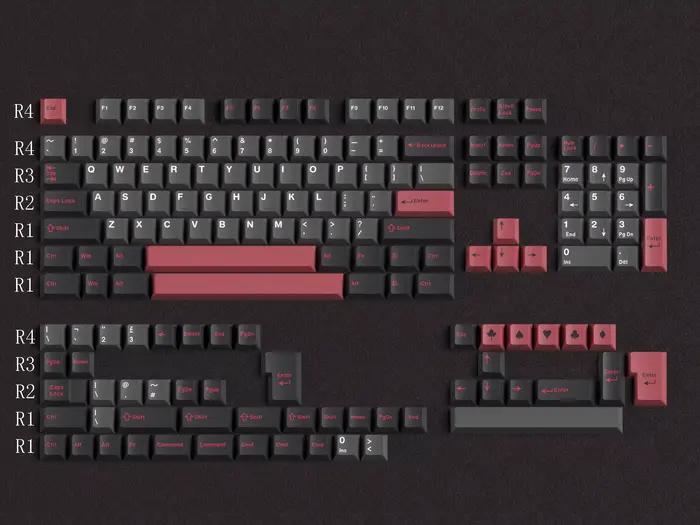 163 touches Double Shot GMK Evil Dolch Keycaps profil Cherry ABS clavier mécanique Keycap pour MX Sw