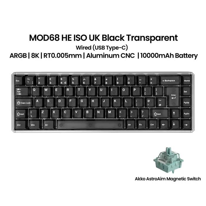 Akko MOD68 HE Magnétique Clavier Mécanique 65% ISO FR/UK/DE Mise En Page Rapide Déclencheur 0.005mm 