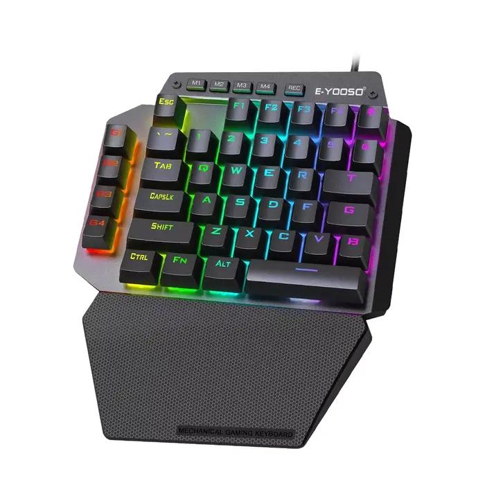 E-YOOSO K700 RGB à Une main Jeu Mécanique Filaire Clavier Rouge Commutateur 44 Clé Programmable Jeux