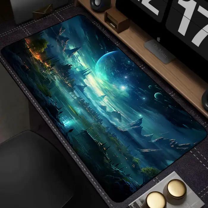Nouveau tapis de souris XXL, tapis de souris à thème paysage naturel, grand tapis de souris pour cla
