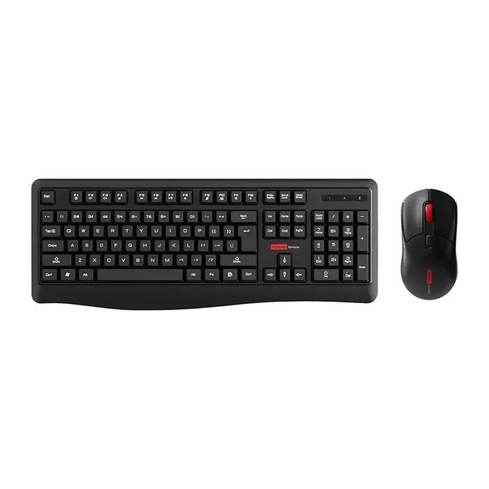 Lenovo – ensemble clavier et souris sans fil, combiné, 104 touches, silencieux, pour bureau, avec cl