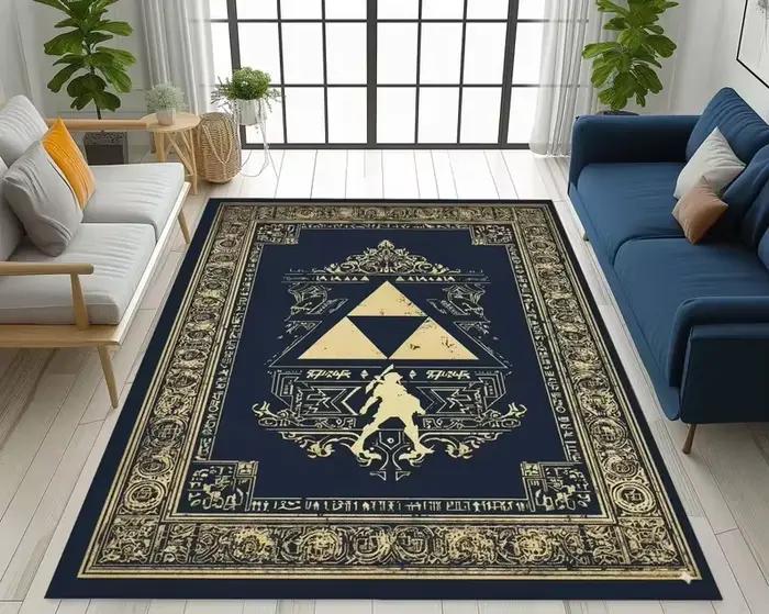 Tapis de jeu VIKAMA antidérapant Zelda Triforce pour la décoration de la salle de jeux