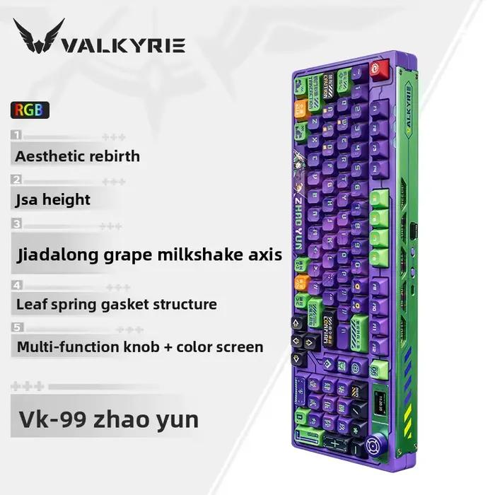 Clavier mécanique VALKYRIE VK99 sans fil, tri-mode, rétroéclairage RGB, échange à chaud, bouton mult