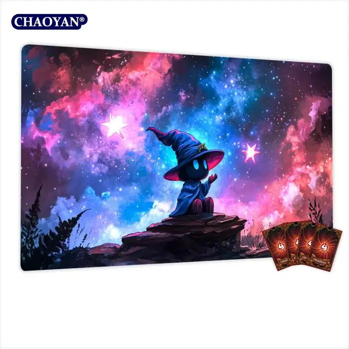 Magnifique tapis de jeu MTG Galactic Wizard, tapis de jeu de cartes Magic, bord cousu, antidérapant,