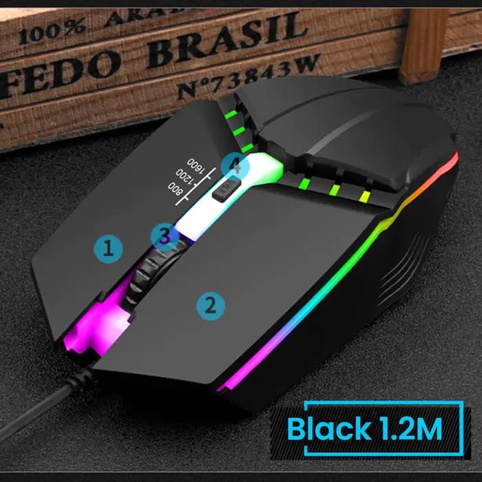 Elough souris filaire muet USB souris de jeu filaire pour ordinateur de bureau ordinateur portable b