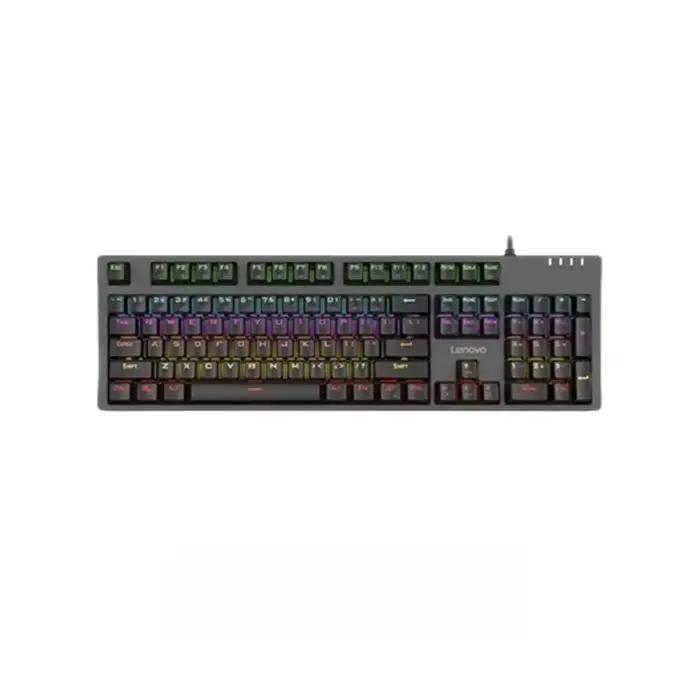Lenovo K104 clavier mécanique 104 touches effet de rétro-éclairage rvb jeux de bureau axe bleu/axe r
