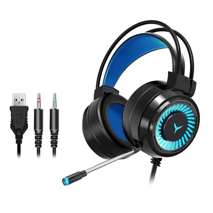G58 casque de jeu canal Surround son stéréo lumière LED filaire tête monté écouteurs avec micro pour