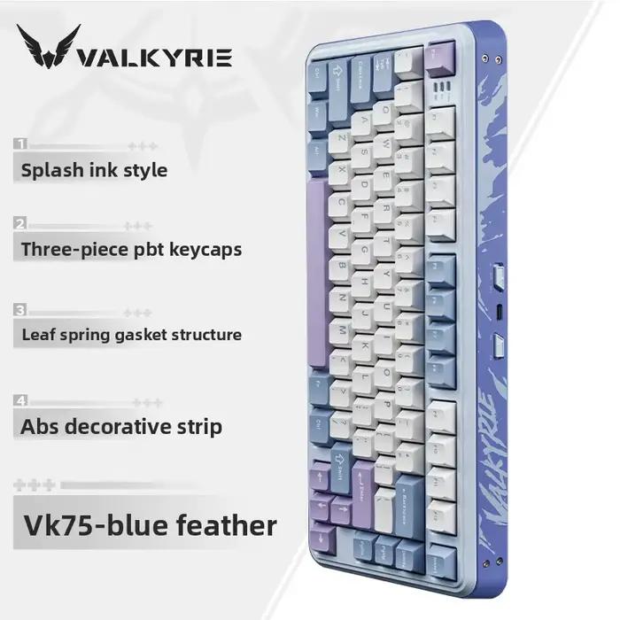 VALKYRIE VK75 clavier mécanique personnalisable filaire/Bluetooth/Triple mode clavier de jeu cadeau 