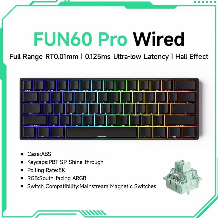 Akko MonsGeek FUN68 FUN60 PRO & MAX HE clavier magnétique 60% 65% claviers de jeu déclencheur rapide