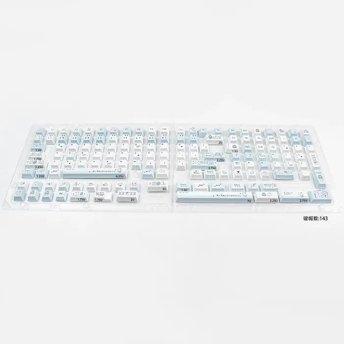 Capuchons de touches PBT à profil Cherry, motif dessin animé mignon, pour claviers mécaniques de gam