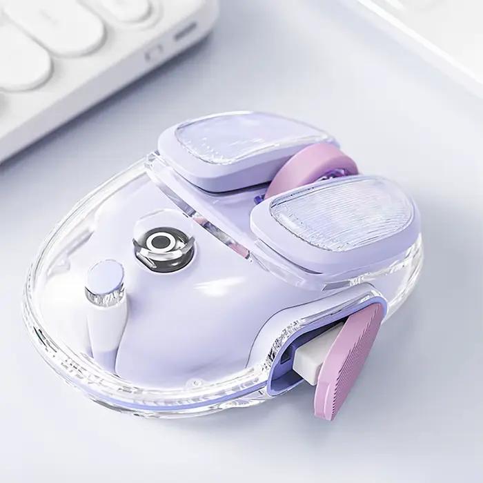 EWEADN Q9 Mini souris sans fil, double mode BT + 2.4G, 4800 DPI, clic silencieux, rechargeable, ergo