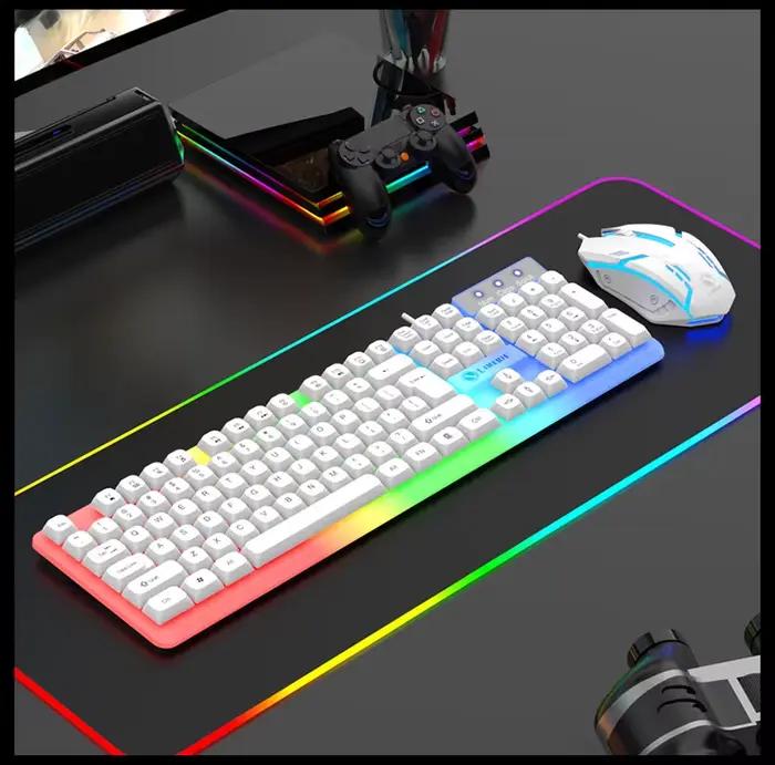 GTX350 clavier de jeu souris Combos ordinateur portable rétro-éclairage Gamer Kit LED filaire Usb cl
