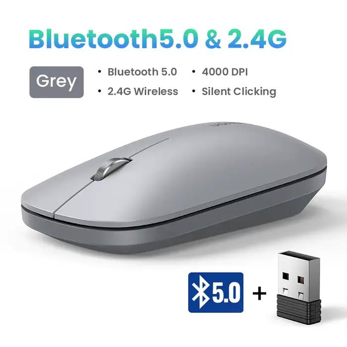 UGREEN-Souris Sans Fil Bluetooth 5.0, 2.4G, Mode Touriste, 4000 ug I, Silays euse, pour MacPle, PC, 