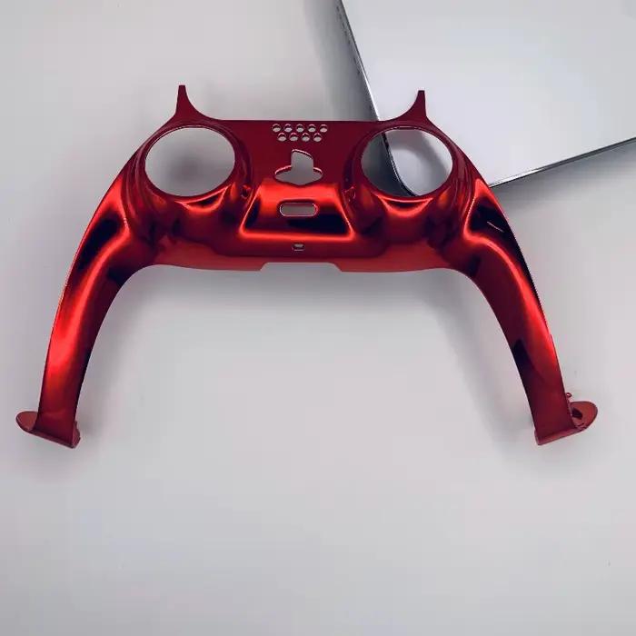 1 pièce Coque de manette de remplacement chromée noire brillante DIY pour PS5, plaques personnalisée