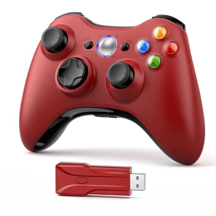 Manette de jeu pour Xbox 360/Slim/Elite/PC, contrôleur sans fil, joystick 6 axes, double vibration, 