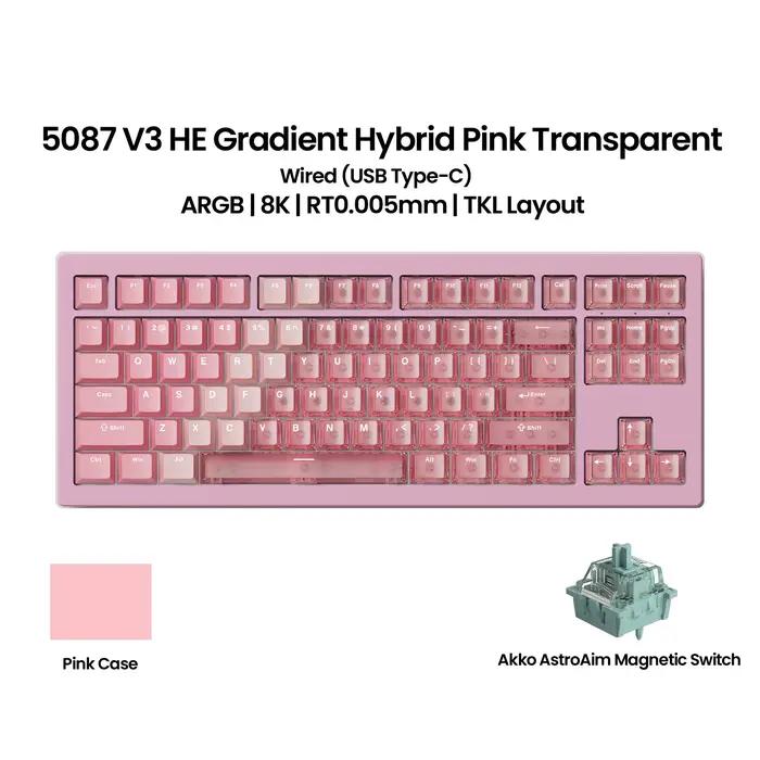 Akko 5087 V3 HE clavier à interrupteur magnétique 80% TKL disposition américaine déclencheur rapide 