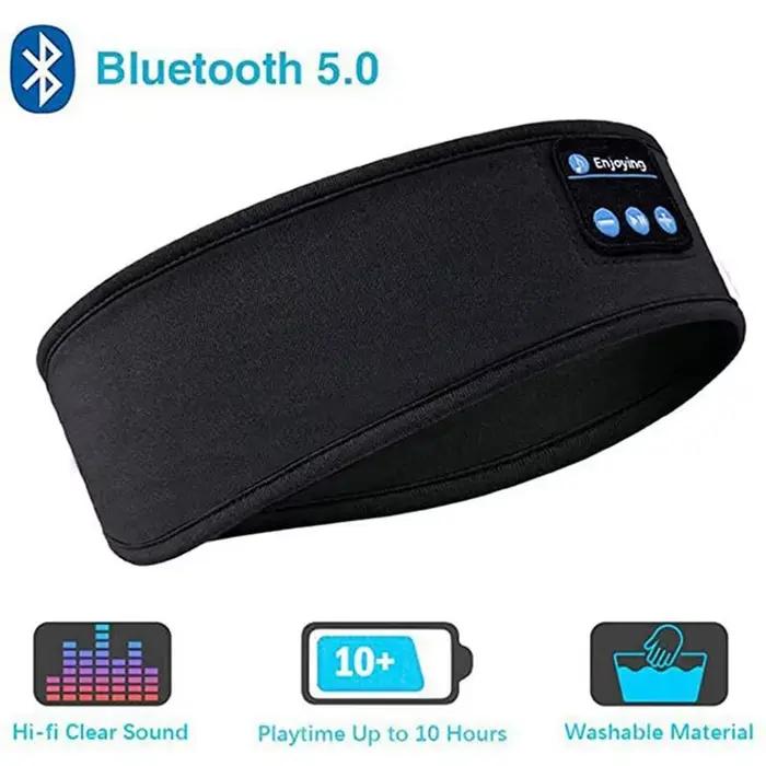 Écouteurs sans fil Bluetooth Fone, casque élastique, masque pour les yeux de musique, bande de sauna