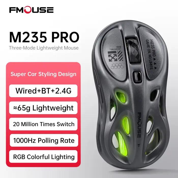 FMOUSE M235Pro souris sans fil Bluetooth e-sports trois modes ordinateur portable jeu de bureau RGB 
