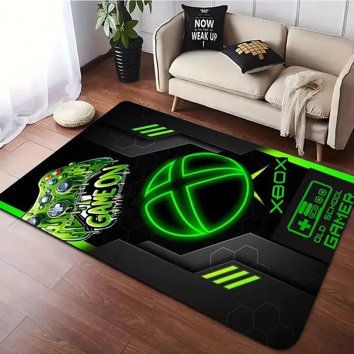 Tapis de jeu Xbox pour salon, tapis lavable pour sol, tapis de grande surface antidérapant, tapis de
