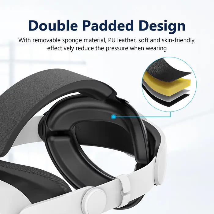 Sangle de tête BEHORSE réglable pour Meta Quest 3/3S confortable ergonomique pour VR gaming et formation professionnelle