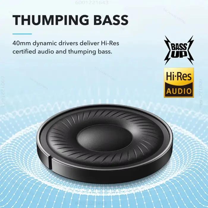 Casque sans fil Bluetooth supra-auriculaire Soundcore Q20i avec annulation active du bruit hybride