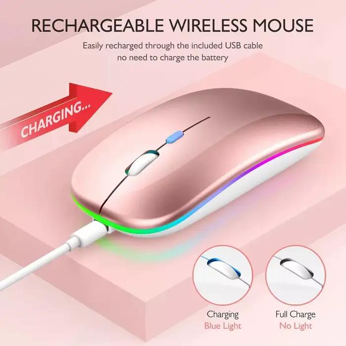 Souris de jeu ergonomique sans fil à LED