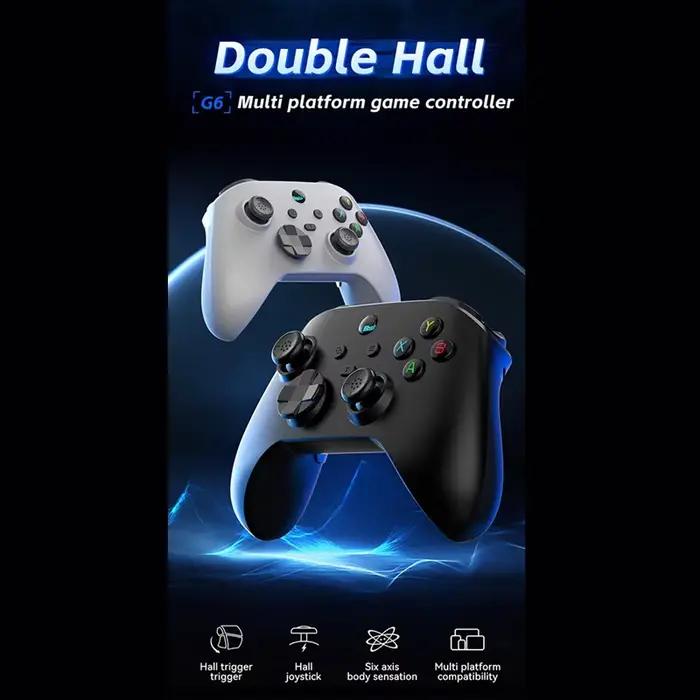 Contrôleur de jeu Bluetooth G6 pour manette de jeu IOS/Android pour PC Hall Rocker Joystick double Vibration à Six axes pour Switch-TCE