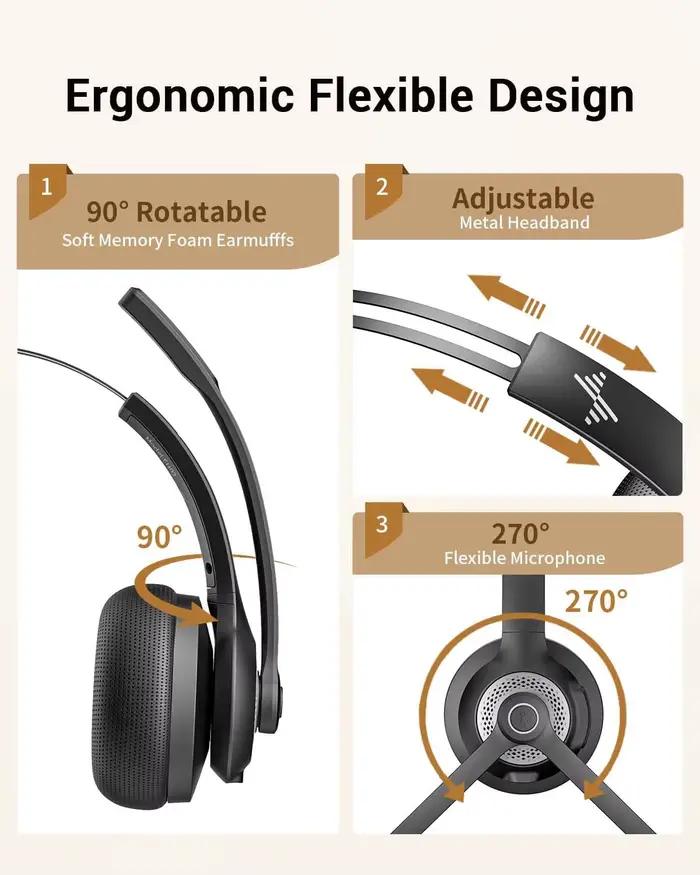 JIAMQISHI EH06U casque sans fil avec micro Bluetooth V5.2