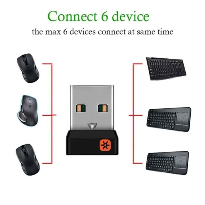 Récepteur USB connectant jusqu'à 6 appareils