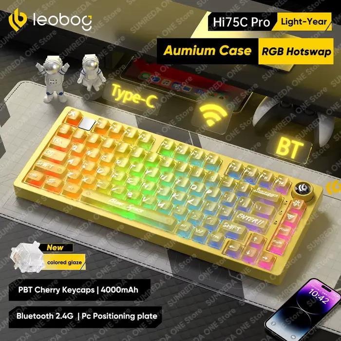 Clavier de jeu sans fil personnalisé Leobog Hi75C Pro 75 81 touches en aluminium BT 2.4G filaire Hotswap RGB Accessoires mécaniques Cadeau